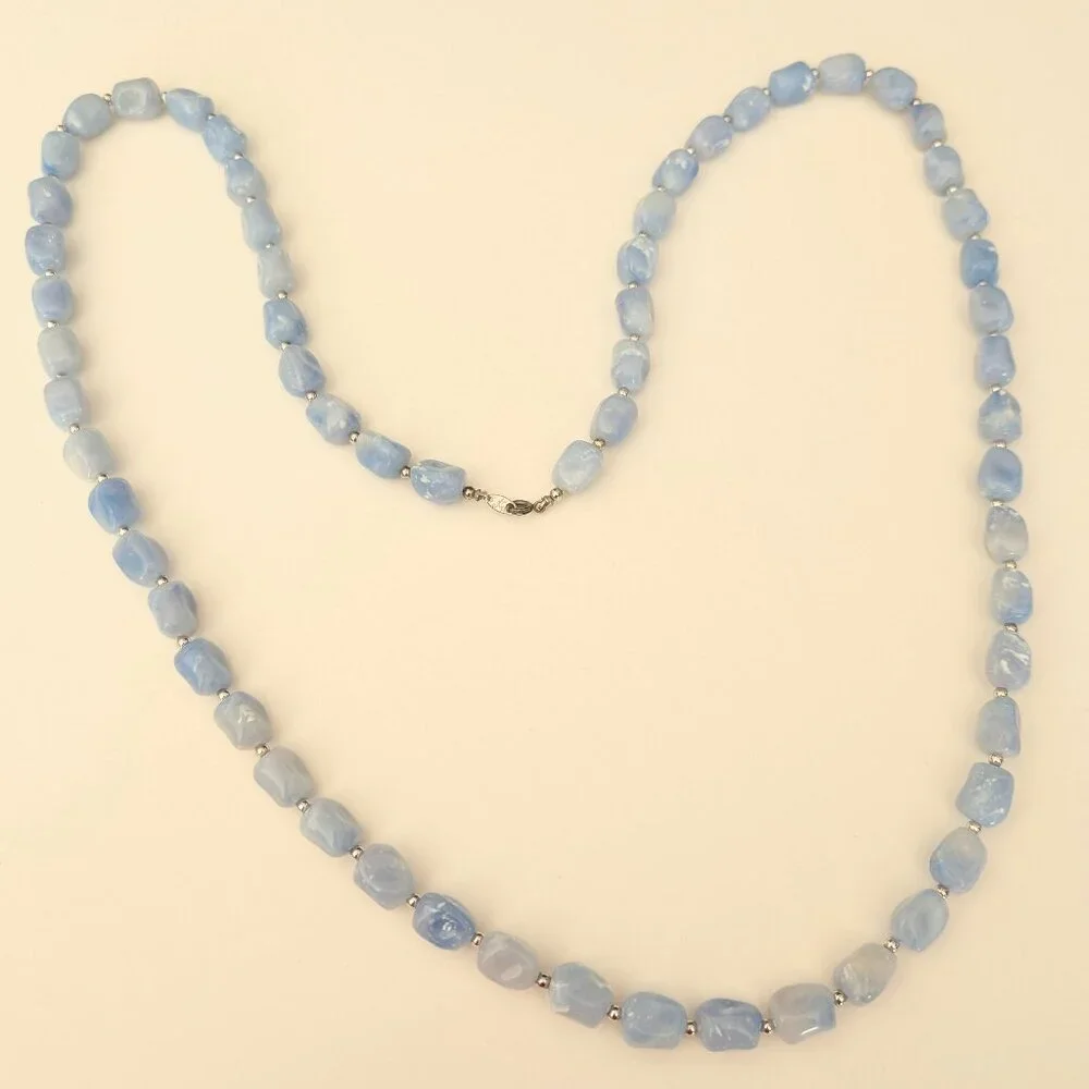 Vintage faux stone beaded single strand necklace